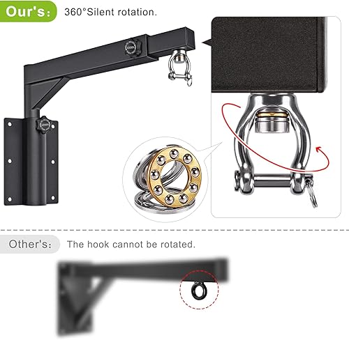 Miniatura 4 de Dolibest Colgador de pared para bolsas pesadas con 4 cadenas, soporte giratorio de 360 para saco de boxeo, colgador de boxeo ajustable para el