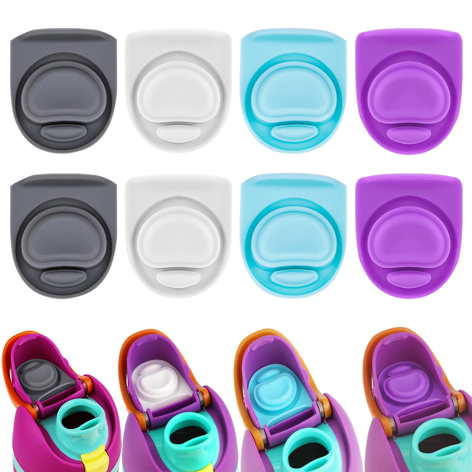ZONBBEE 8pcs Replacement Stopper Seal Compatible with Owala FreeSip 24oz 32oz,Water Bottle Lid Insert Cap Rubber Seal Parts for Owala 16/19/24/32/40oz Spout Gasket Mouth piece Accessories V8Q1