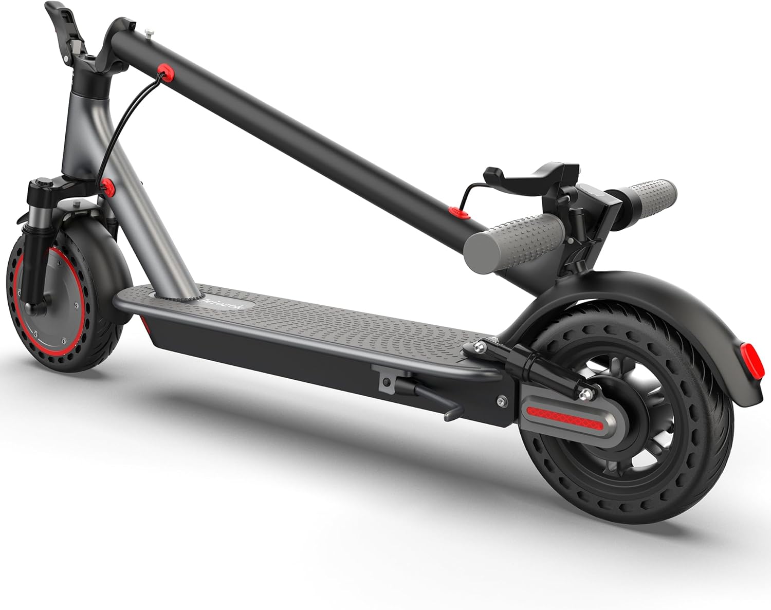 Electric Scooter with Dual Shock, 8.5" Solid Tires, 350W Motor 19mph/15mi Range, Dual Suspension Foldable Commuter Scooter for Urban Travel