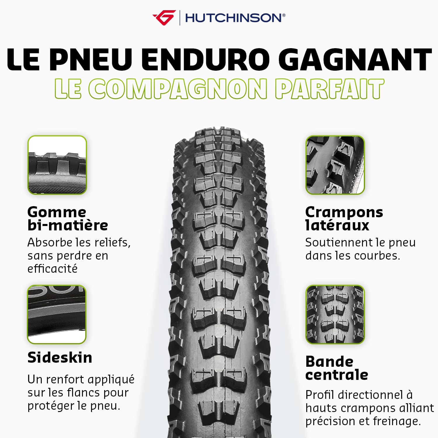 Hutchinson - GRIFFUS - Pneu VTT - Polyvalent - Tringles Souples - Noir - Tubeless Ready