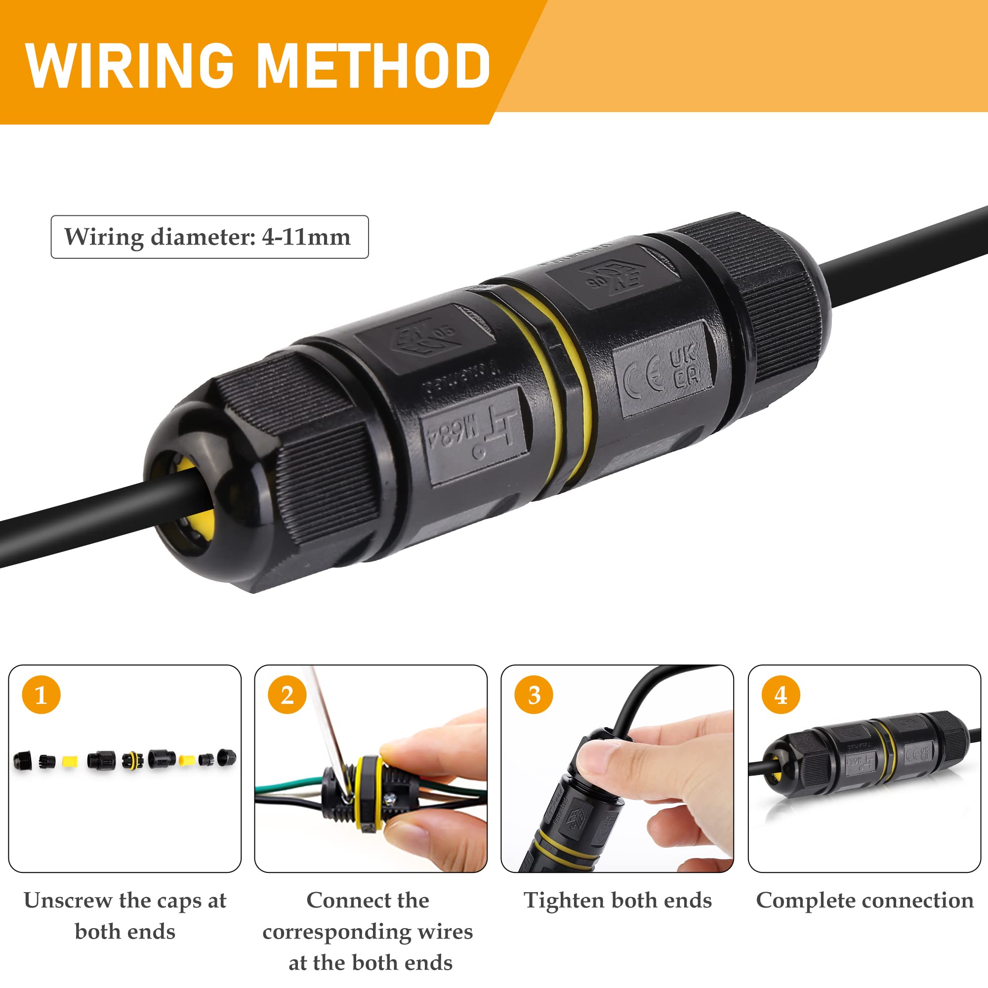 Scatola Di Giunzione Impermeabile IP68 Vegena - 5 Poli, Per Cavi Ø4-11mm, Confezione Da 3 - Foto 6
