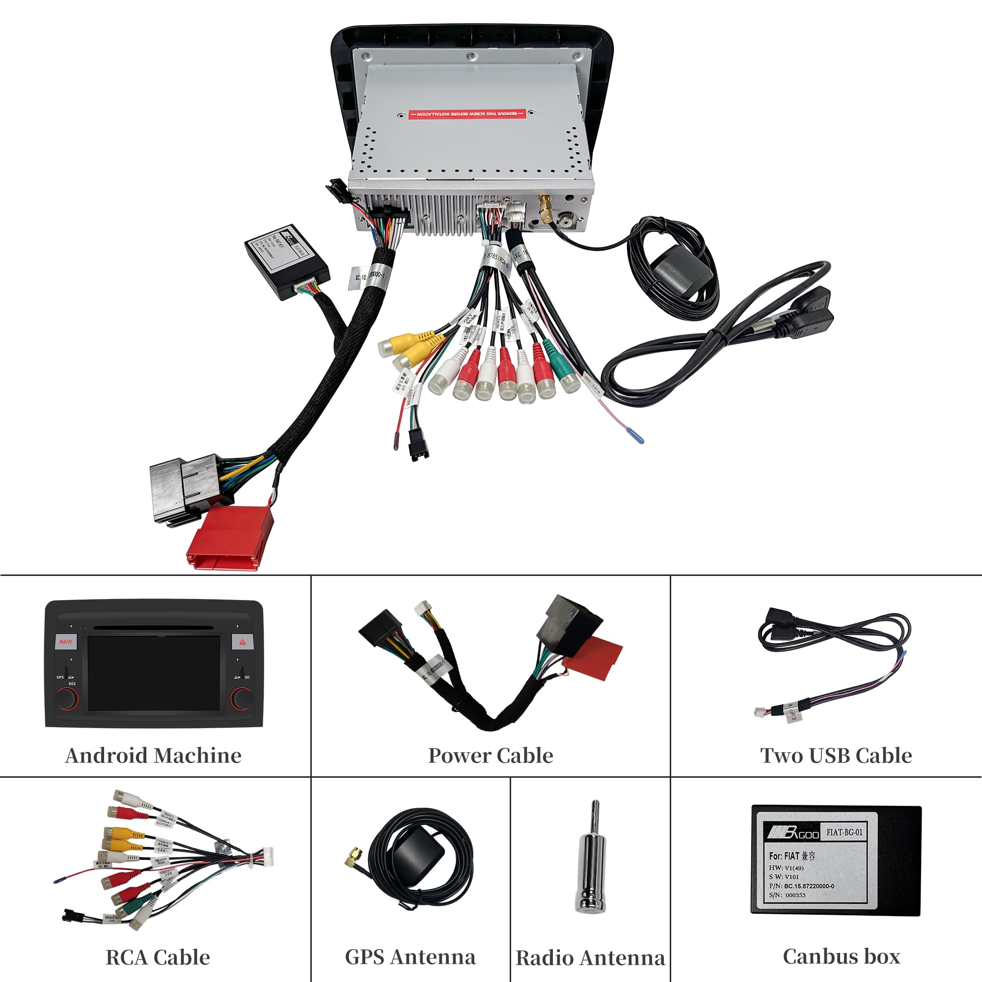6.2 pollici Touch Screen Radio CarPlay per Fiat Idea Musa Audroid Auto Stereo Android 13 Navigaton Netflix YouTube Spotify Bluetooth Musica Autoradio WiFi Telecamere Backup e 360 ° Fotocamera