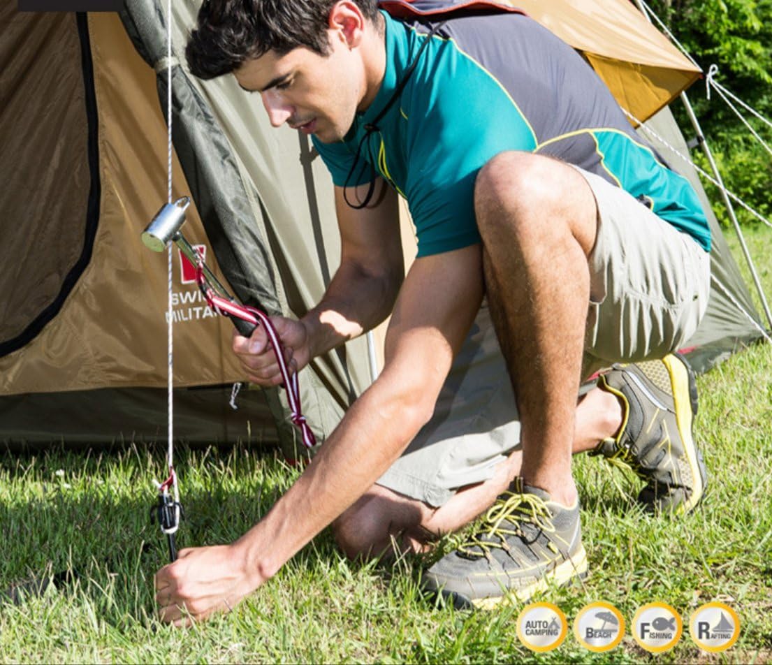 Portable Chrome Plated Steel Camping Mallet Hammer Tent Peg Puller Removal Tool