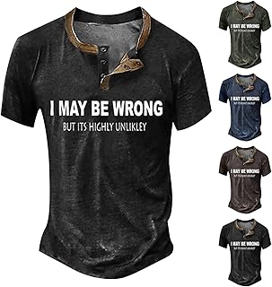 Dhyuen Herren T-Shirts Kurzarm Plissee Raglanärmel Sommershirt Einfarbig Button Down Henley Shirts Freizeitshirts Sportshi...