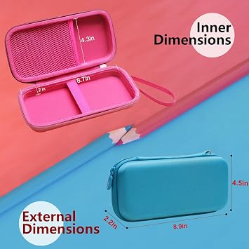 Case for Texas Instruments TI-84 Plus CE/TI-84 Evo/TI 84 Plus/TI-Nspire CX II CAS/TI-Nspire CX II Graphing Calculator, Mesh Pocket for Charging Cables, Pens and Rule(Blue)