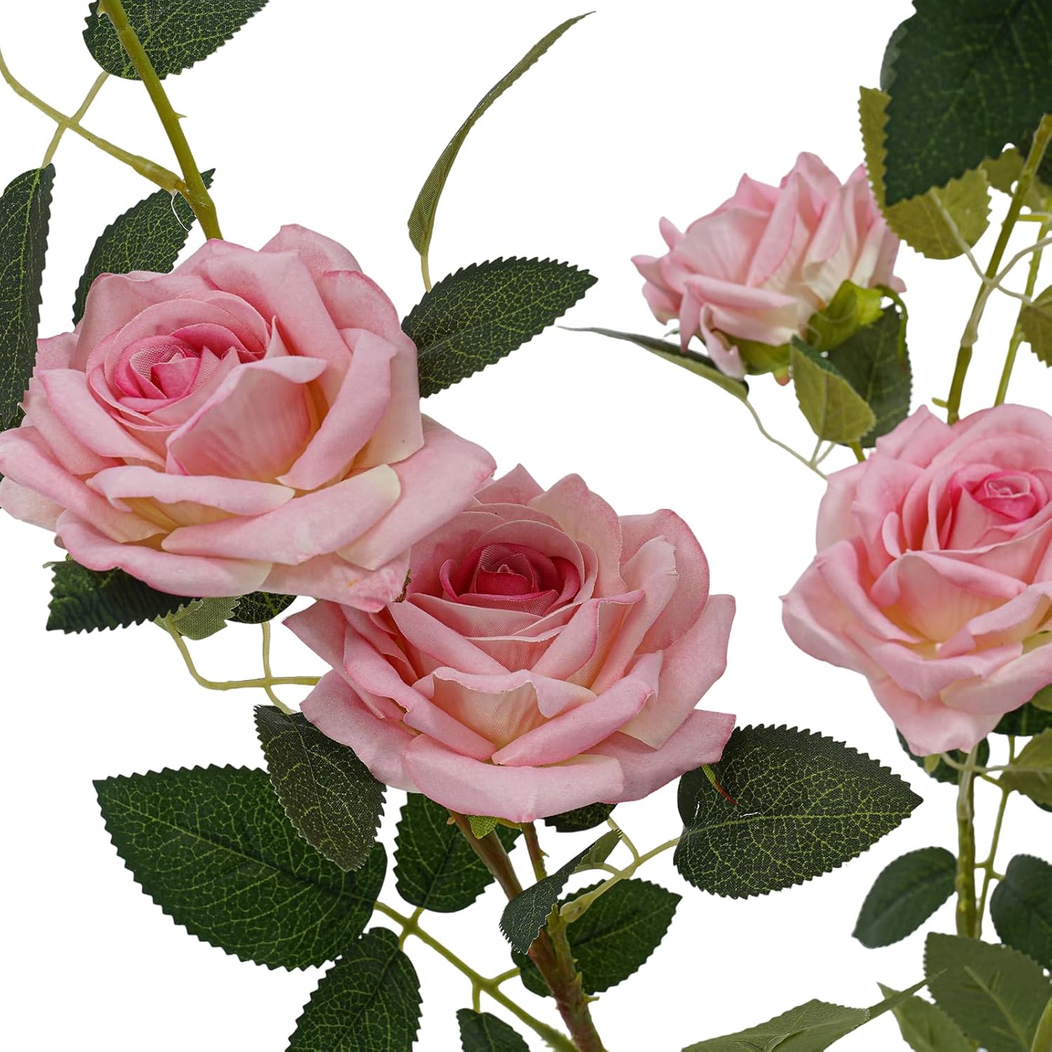 2 Pcs 35.4’’H Artificial Rose Tree Artificial Plants & Flowers Blooming Tree in Pot Fake Flowers Tree Beautiful Reusable Decorative for Home, Office, Hotel, Wedding (Pink)