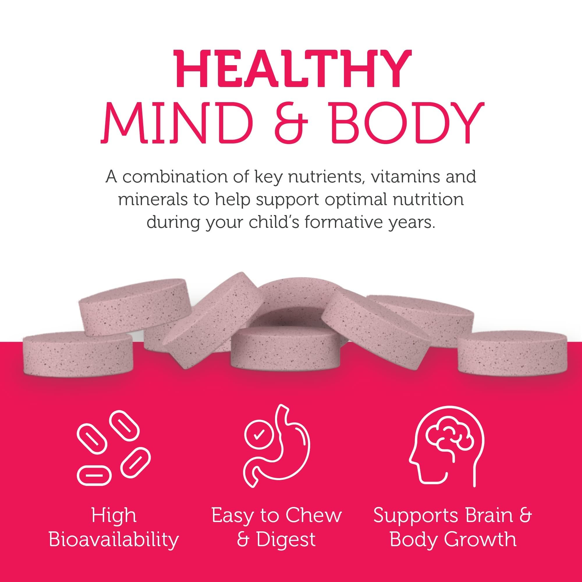 Zahler Kids Multivitamin Chewable Vitamin Tablet - Complete One Daily Kids Vitamins Supplement - Contains 20+ Minerals & Vitamins for Kids & Toddlers - Kosher Multivitamins Cherry Flavor (90)