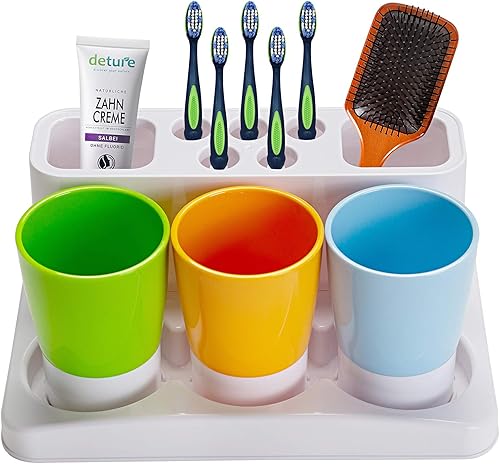 Miniatura 2 de Juego familiar para cepillos de dientes para niños, organizador de almacenamiento de baño