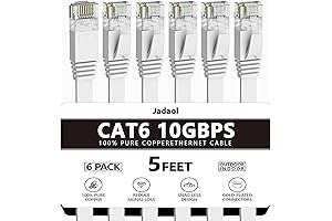 Cat 6 Ethernet Cable 5ft 6Pack, Outdoor&Indoor
