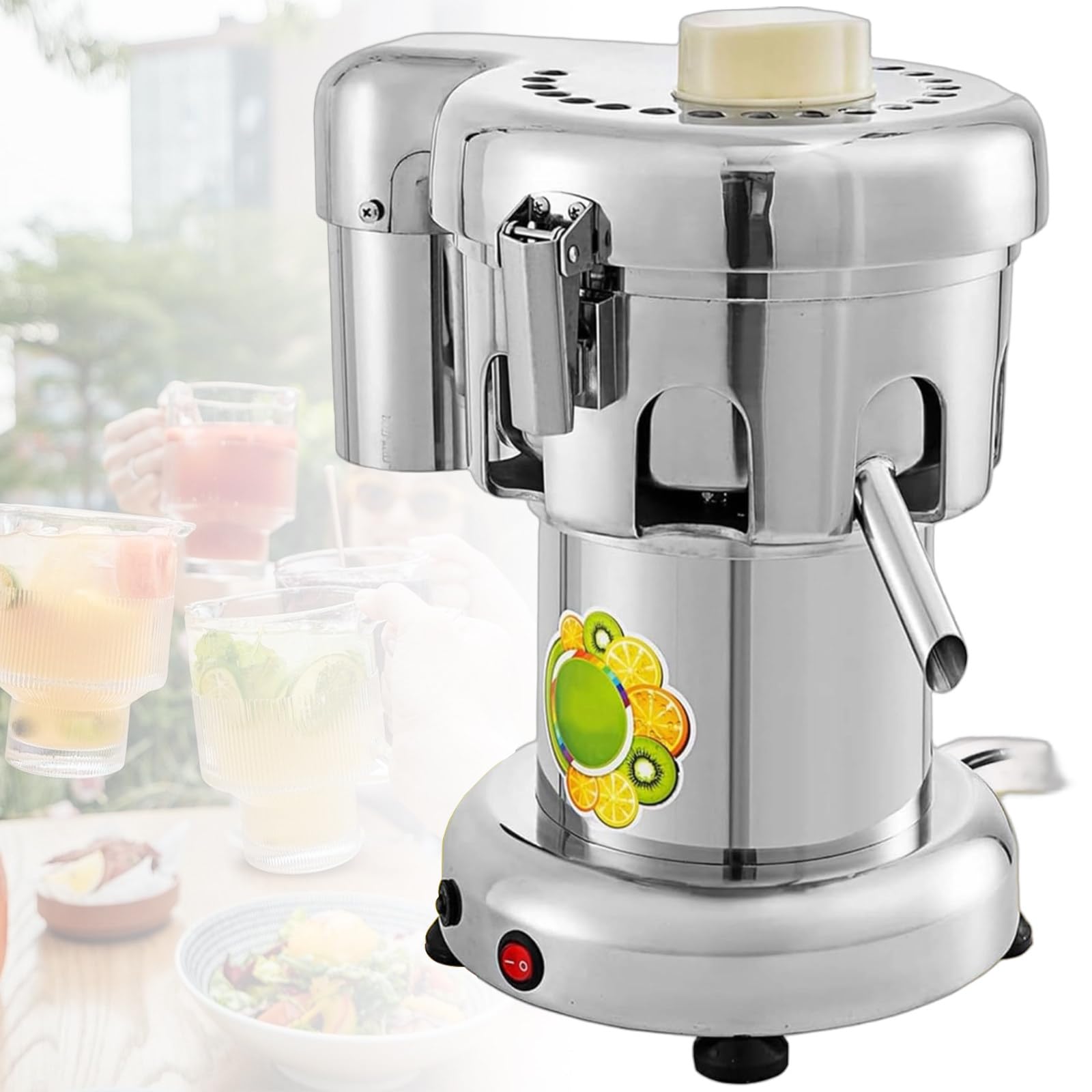 Extracteur de jus Professionnel, Centrifugeuse en Acier Inoxydable, Volume de Jus De 100 à 120 Kg/h, Moteur Haute Puissance 550 W, pour Bars Et Restaurants
