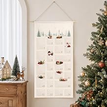 Yinsun Christmas Fabric Hanging Advent Calendar with 24 Pockets