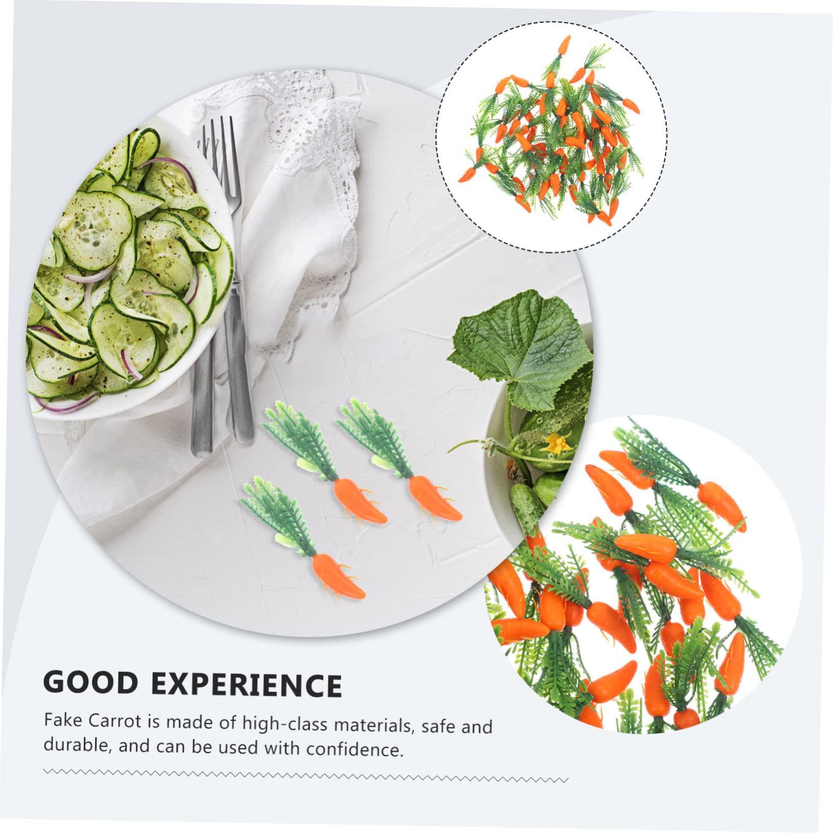 Lot de 60 carottes simulées en plastique pour Thanksgiving - Décoration de gâteau - Carottes - Décoration de gâteau - Carottes - Plantes - Mini carottes artificielles - Lapin