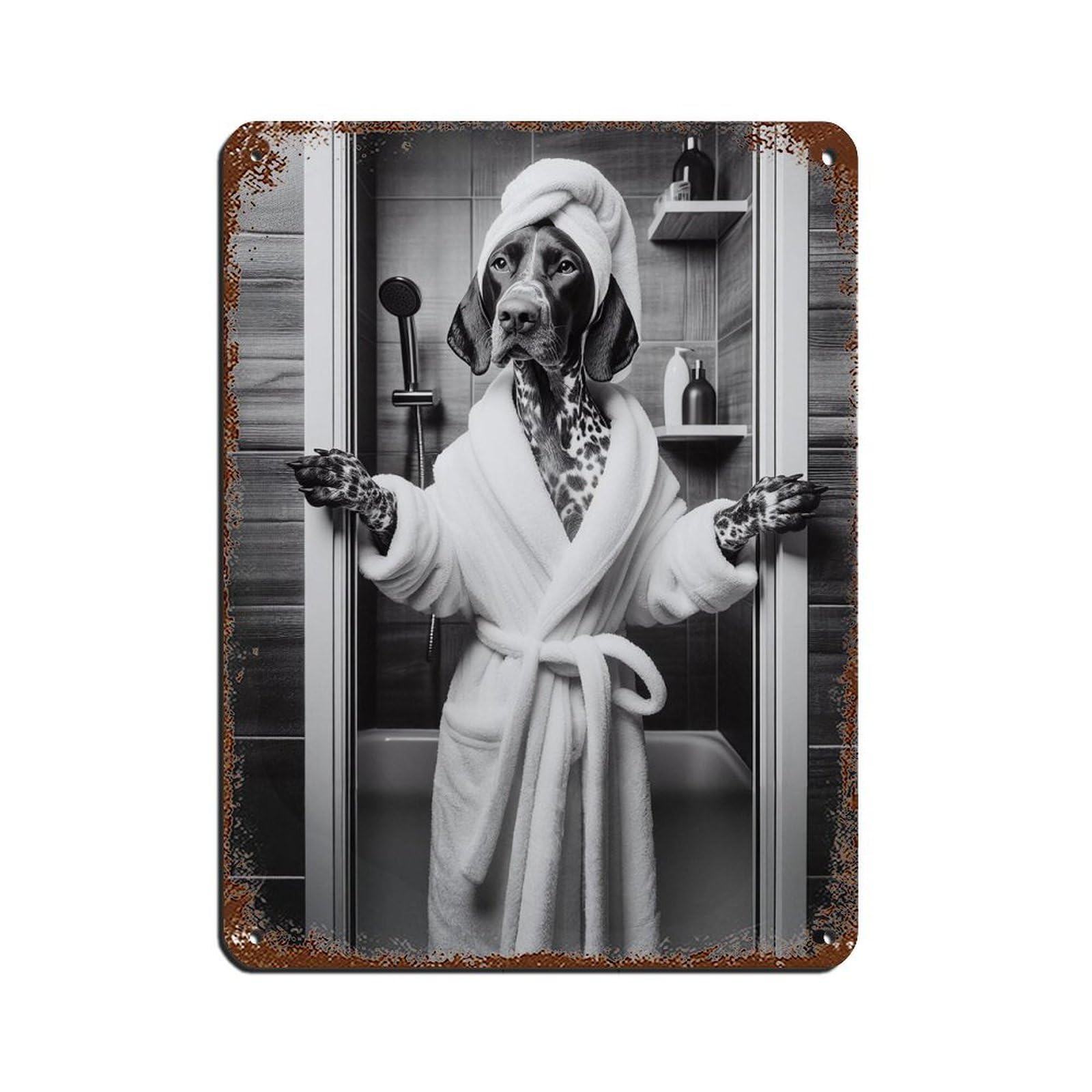 German Shorthaired Pointer (2) Retro Poster Metal Tin Sign Chic Art Retro Iron Painting Bar People Cave Cafe Family Garage Poster Wall Decoration 12x16inch(30x40cm)