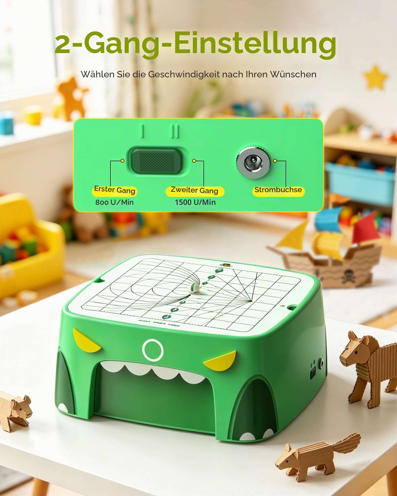 Sicherer Elektrischer Kartonschneider für Kinder, DIY Upcycling von Pappe für praktisches Lernen und Kreativität für Jungen und Mädchen ab 5 Jahren, Cardboard Cutter für Pappe, Stoff, Leder