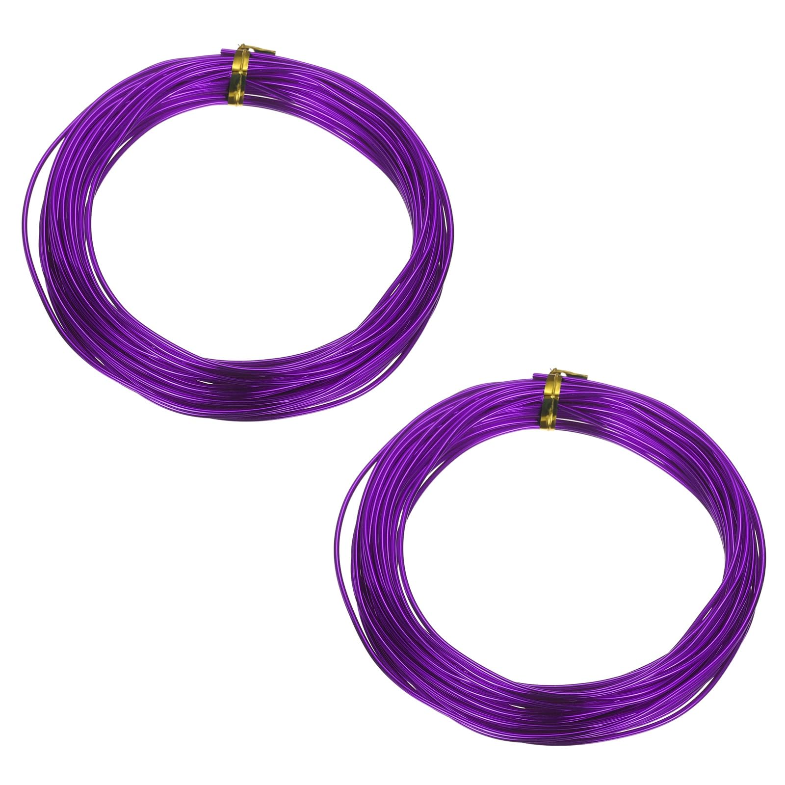 sourcing map 2 Roll Bonsai Wire 1.5mm Each Roll 32.8ft (10m) Anodized Aluminum Bonsai Wire for Gardening Tree Branch Fixing DIY Crafting, Purple