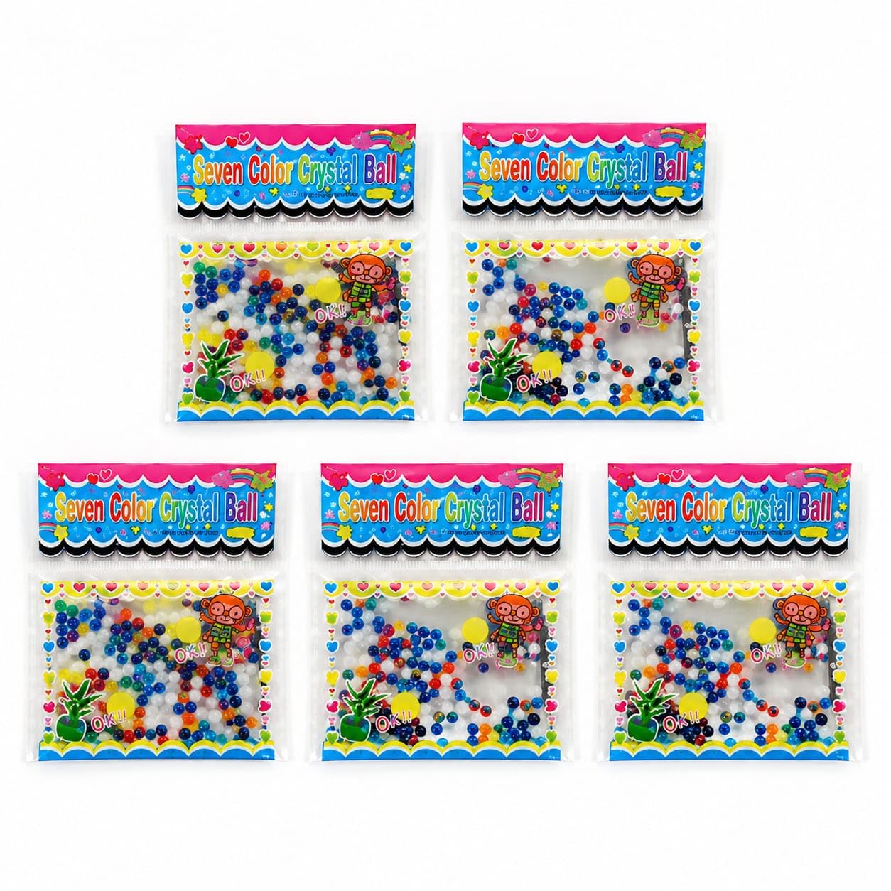 Seven Color Crystal Ball Magic Water Beads, Multicolour, Super Absorbent Polymer Jelly Balls for Plants, Home and Office Decor (Pack of 5)-image-11