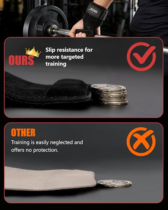 Leather Weight Lifting Wrist Straps for Deadlifts, Pair | Double Layer Leather Wrist Straps With Adjustable Neoprene Padding For Deadlifts, Powerlifting And Strength Training