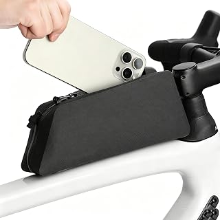 BHYQZZ Waterproof Bike Bag for Fuji Gran Fondo 2.1 | Top‑Tube Bike Bag With Slim Wedge‑Style Design Helps Reduce Leg Rubbing During Cycling, Seamless‑Constructed Outer Shell