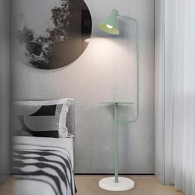 LANMOU led Staande lamp met plank, dimbaar met afstandsbediening, moderne metalen staande lamp voor woonkamer, slaapkamer en kantoor, terras, groen photo 3