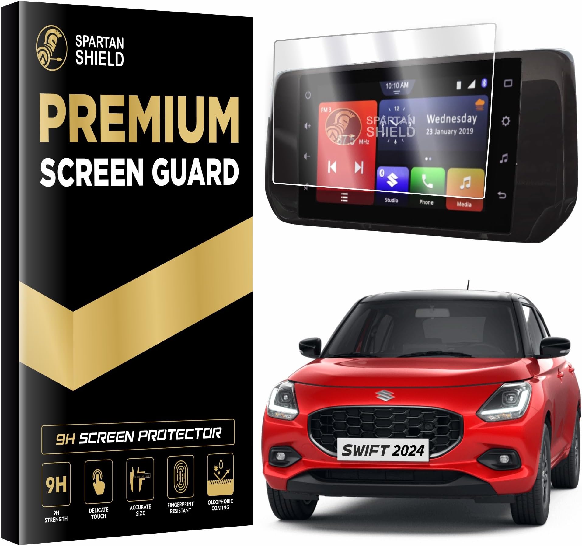 SCREEN PROTECTOR For NEW MARUTI SUZUKI SWIFT 2024 FACELIFT || 7 INCH INFOTAINMENT Guard | Swit VXI VXiO ZXi Anti Scratch Display Accessories for Car LCD Touchscreen [Not Tempered Glass]