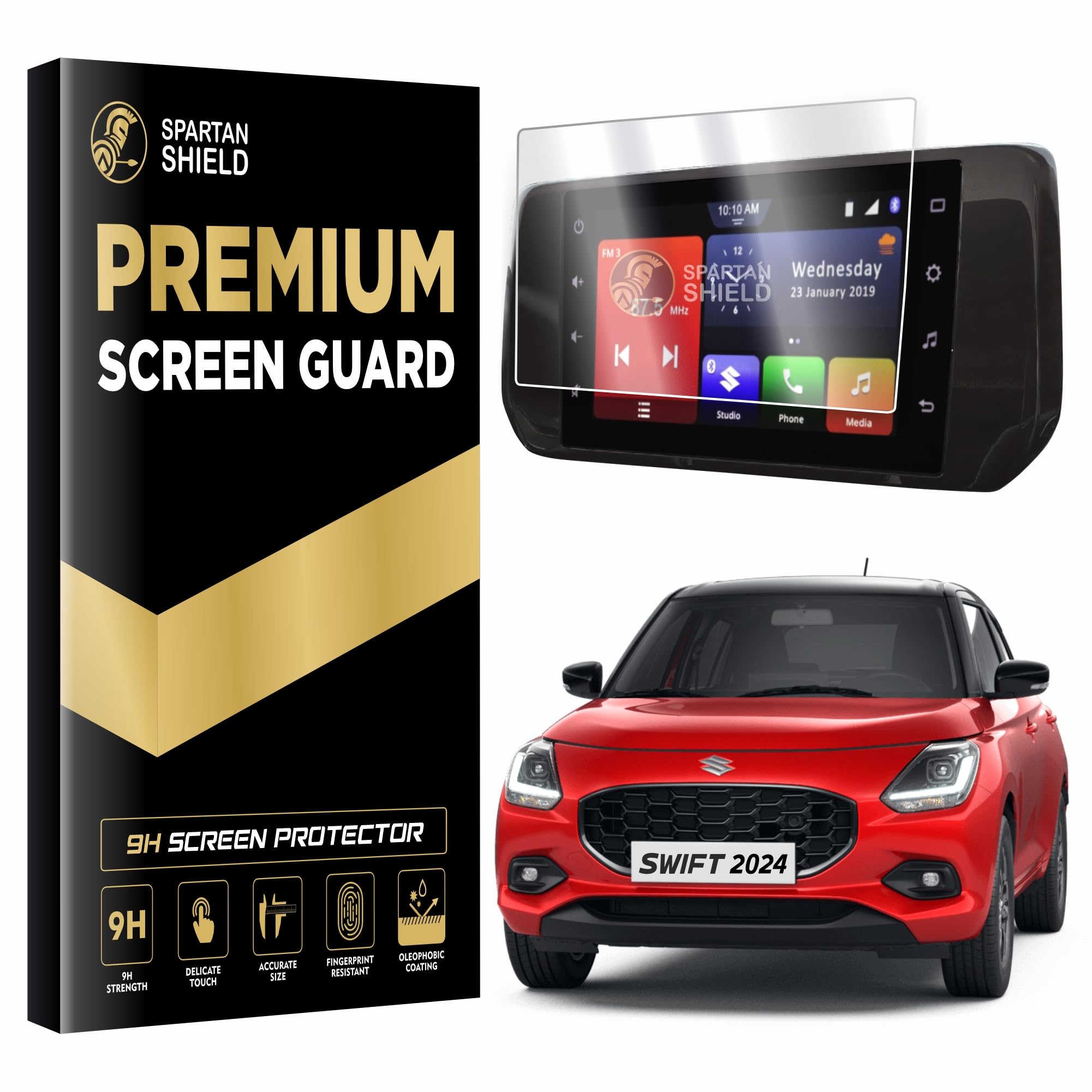 SCREEN PROTECTOR For NEW MARUTI SUZUKI SWIFT 2024 FACELIFT || 7 INCH INFOTAINMENT Guard | Swit VXI VXiO ZXi Anti Scratch Display Accessories for Car LCD Touchscreen [Not Tempered Glass]