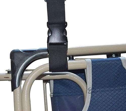 Miniatura 4 de Paquete de 2 correas de transporte ajustables para silla de playa, correa de hombro plegable para playa, camping, mochilero, picnic y otros artículos