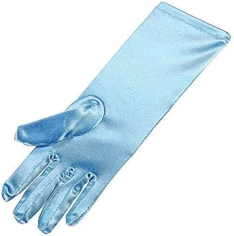 BLUE PANDA 4-Pair Princess Dress Up Gloves for Toddlers 3-5 - Small 9.75-Inch Satin Kids Bundle: Baby Pink, Hot Pink, White & Blue - Long Princess Gloves Toddler - Weddings & Birthdays