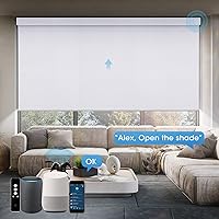 Vista 3 de SmartWings Motorized Roller Shades Work with Homekit, Alexa Google, 100% Blackout Smart Blinds for Windows, Cordless Remote Control Window Shades