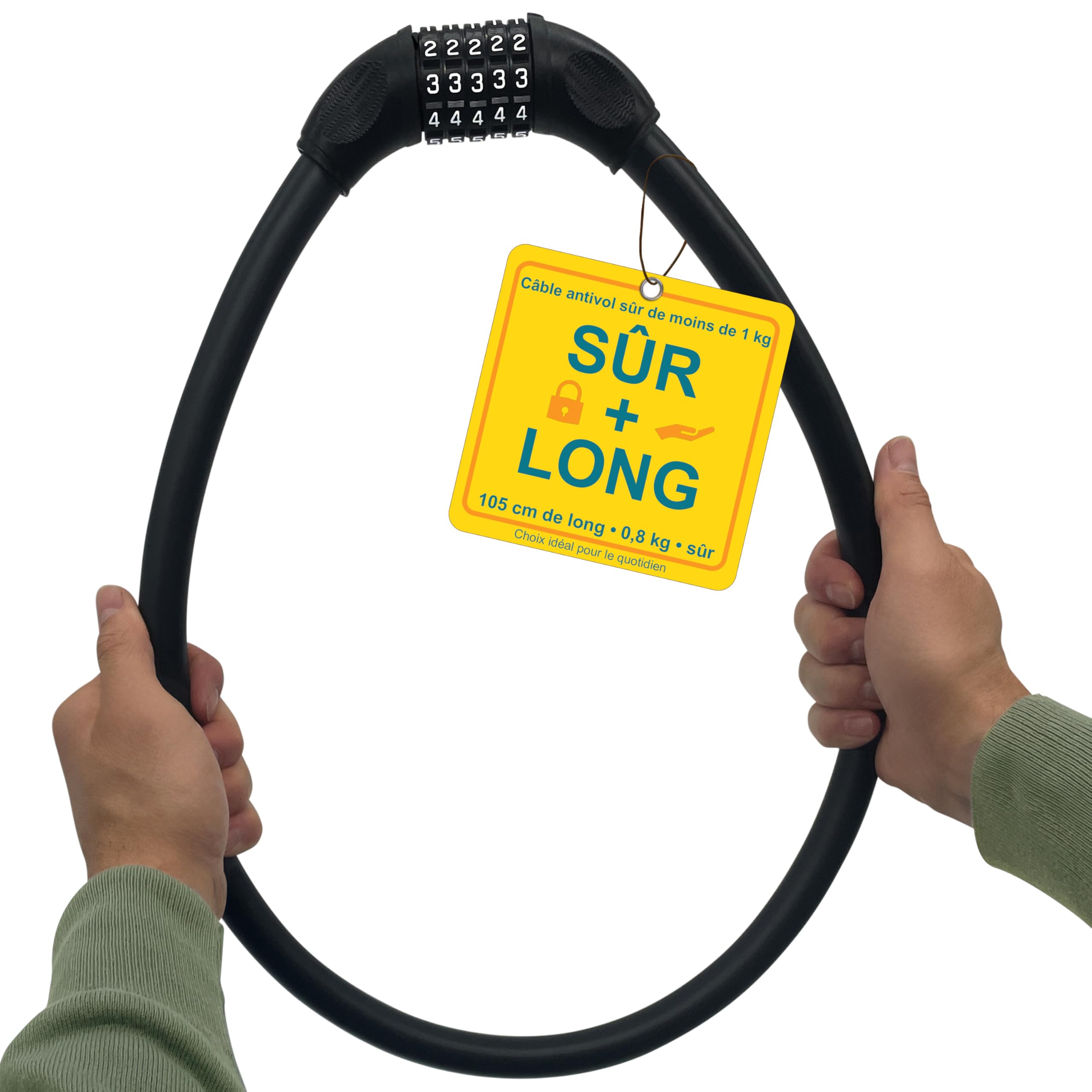 Chiffres & câble pour une haute sécurité avec l'antivol de 105 cm à combinaison sûre