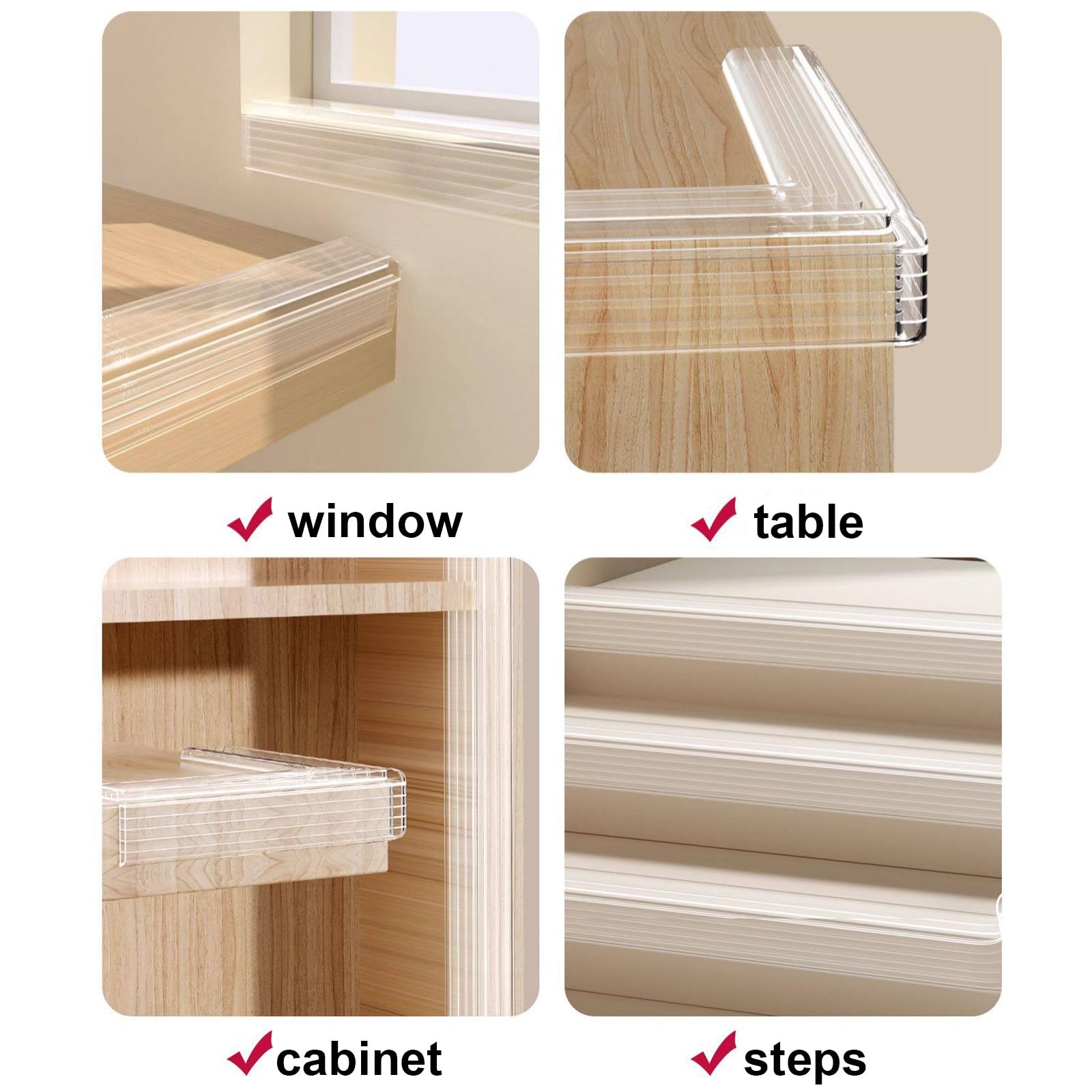 Generisch Kantenschutz 2m, transparenter PVC Eckenschutz für Tische, ideal für Zuhause und Kinderzimmer, schützt vor Stößen und Verletzungen