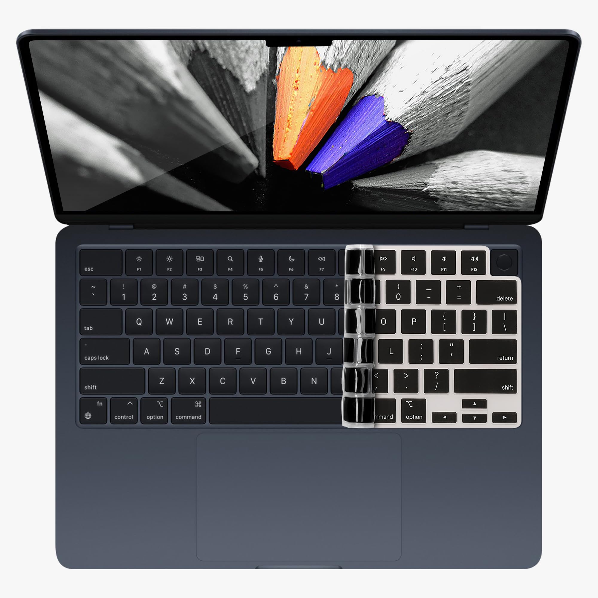 kwmobile Keyboard Cover Compatible with Apple MacBook Air 15 2023 M2 (A2941) - Keyboard Cover US English QWERTY - Black