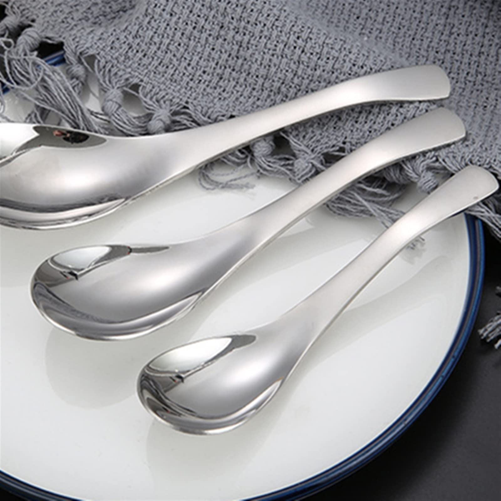 JINGYAN Cuillères à glace Stainless Steel Spoon Ice Cream Dessert Fruit