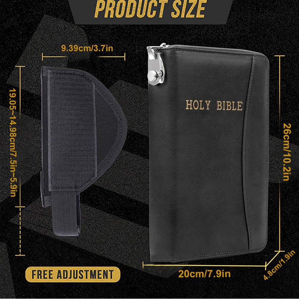 Lockable Soft Pistols Case Concealed Carry Holster Holy Bible Leather Bags for 9mm Glocks42 43 Guns Storage