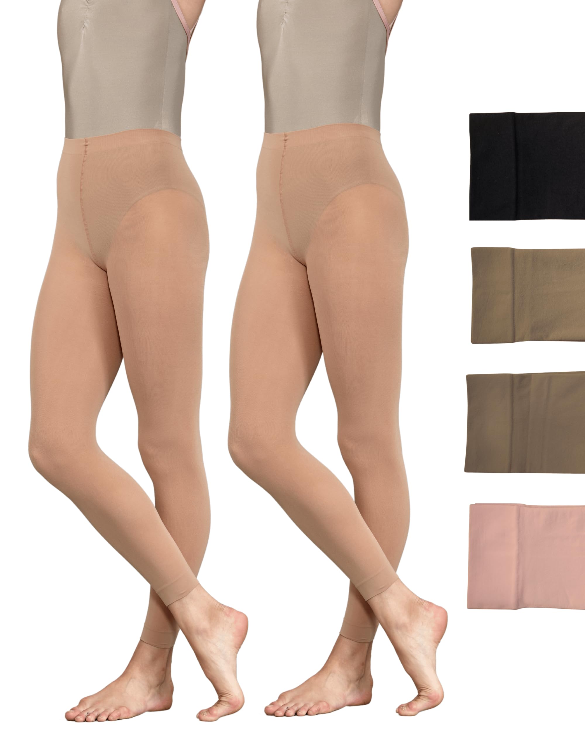 Collant da danza convertibili rosa | Microfibra | Con foro per il piede