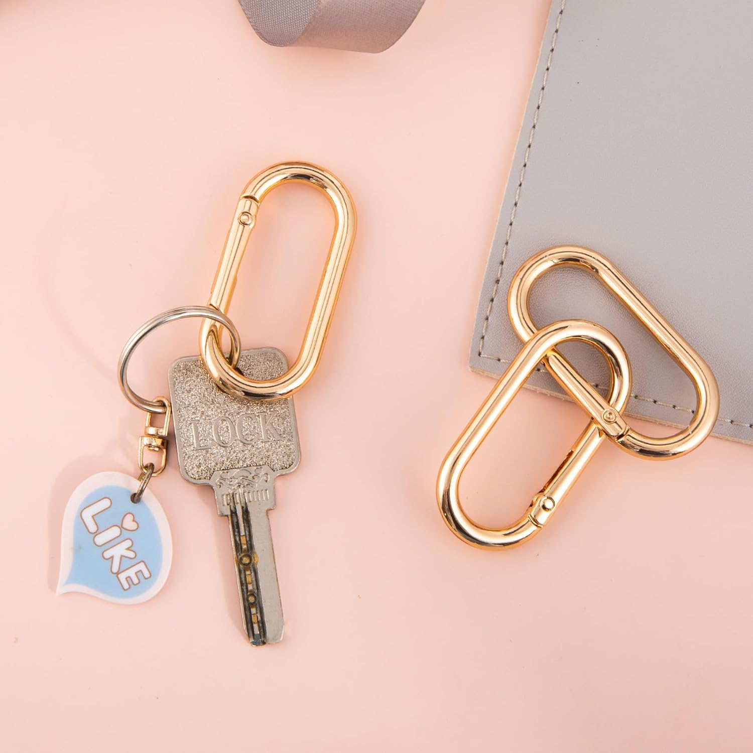 Oval Spring Ring Clips, Metal Keyring Purse Clip, Heavy Duty Opening O Ring Carabiner for Keychains,Backpacks, Keys - Image 6