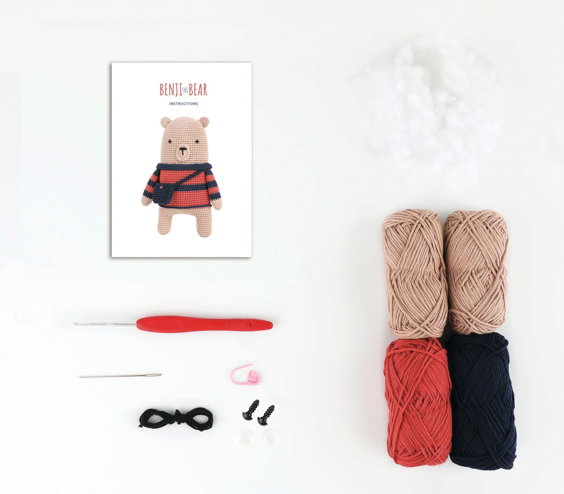 Kit Amigurumi Daniel El Mono Mini - Incluye Todo: Hilo, Ganchillo, Relleno Y Accesorios. Ideal Para Principiantes, Regalo Creativo. Tamaño 9 Cm.
