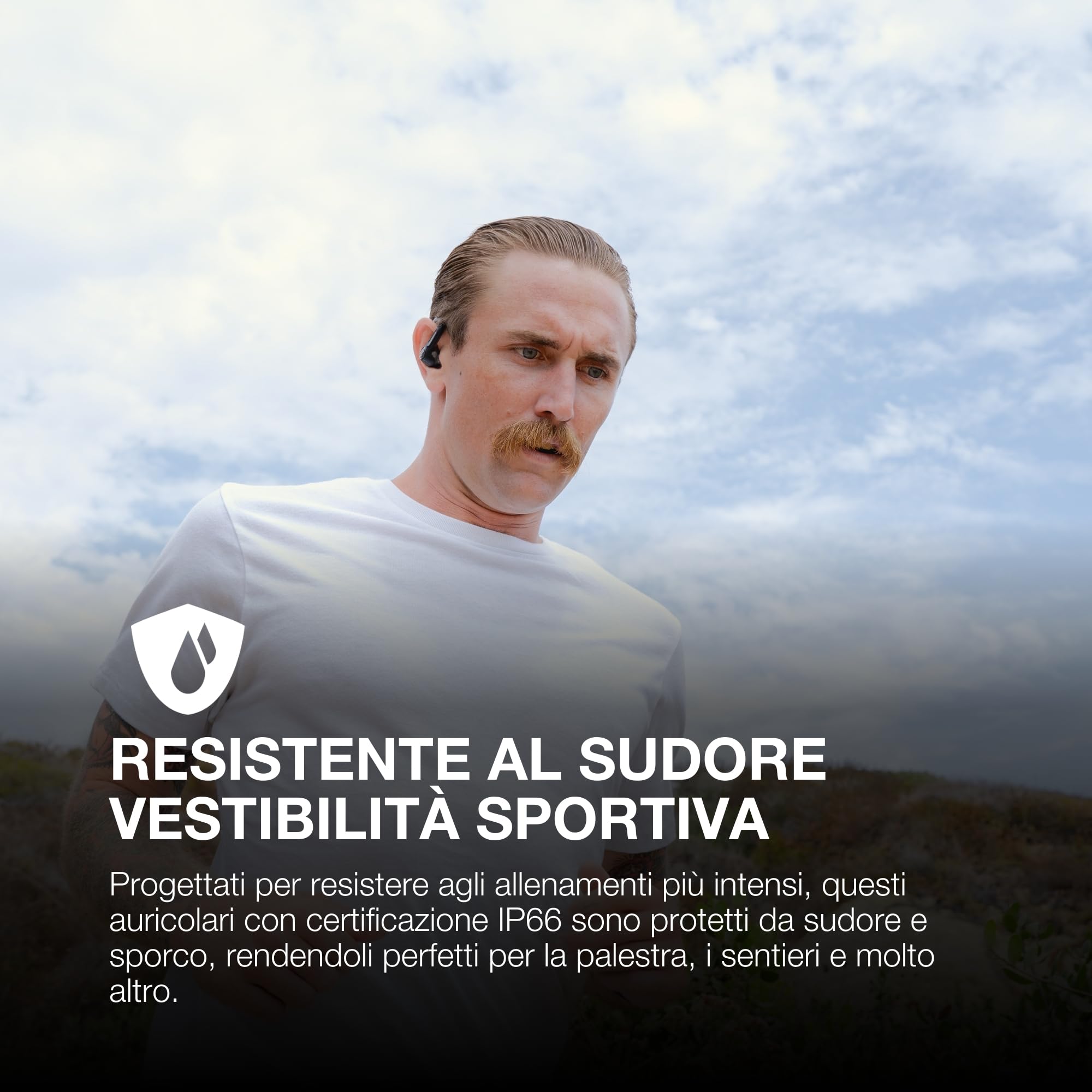 JLab Epic Air Sport Gen 3 ANC Cuffie Bluetooth - Cancellazione Rumore | Auricolari Bluetooth Sport, 68H+, In-Ear per Palestra e Corsa, IP66 Resistenti Sudore, Custodia di Ricarica USB-C