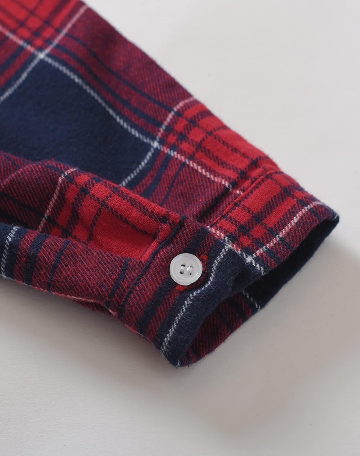 Latuza Women's Cotton Plaid Flannel Nightgown Long Sleeves Pleated Gown with Pockets - Image 5