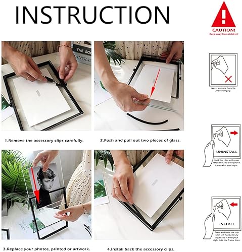 Miniatura 7 de Calculs Advice And Wishes For The Mr And Mrs - Marco de fotos flotante dorado para boda, tarjetamenú, soporte para mesa de centro de mesa de 10 x 8