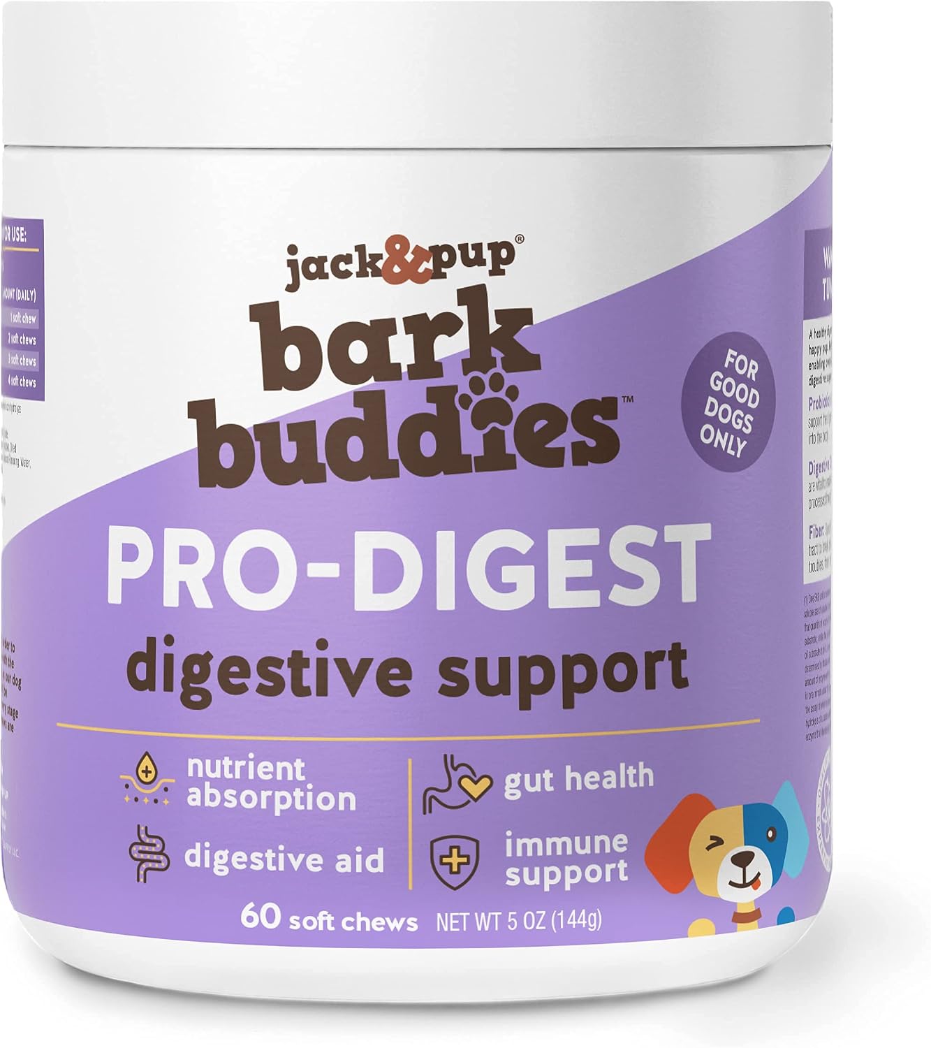 Jack&Pup Bundle - Bully Sticks + Pro-Digest Supplements | 12-Inch Odor Free [Standard Size] Bully Sticks (5 Pack) | Pro-Digest Probiotics for Dogs (60 Chews)… image 3
