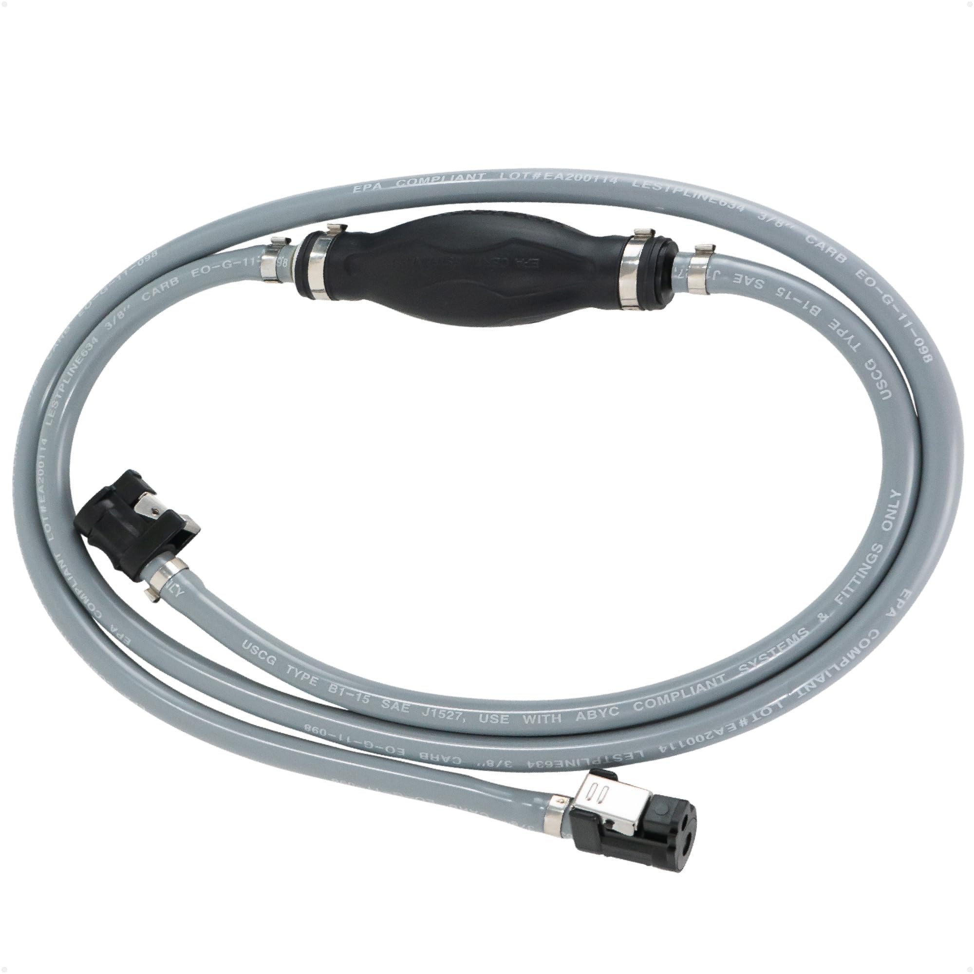 Five Oceans Marine Boat Fuel Line Assembly with Primer Bulb Kit with Yamaha, 3/8-Inch x 6-Foot, EPA/CARB Approved, Leakproof, Outboard Fuel Line - FO4285