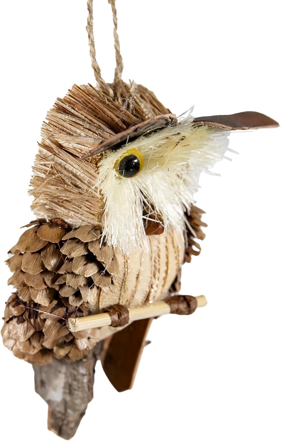 Berfutall-Woodland Animal Owl Ornaments, Wood and Sisal, Set of 6 Assorted, Christmas Tree, Thanksgiving Decor - Image 7