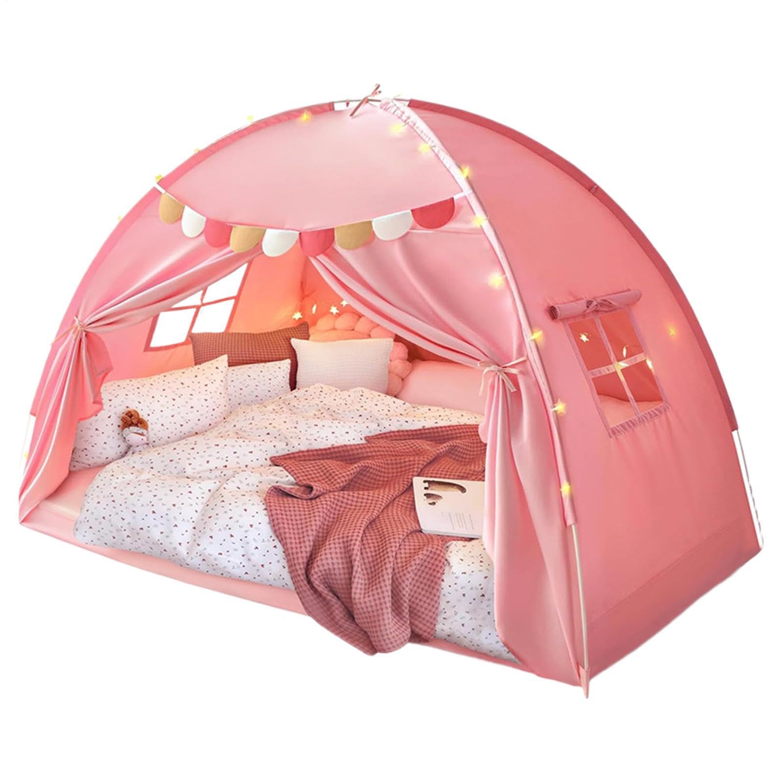 Tent Children's Bed with Canopy Portable Private Space Opaque and