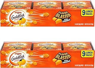 Flavor Blasted Xtra Cheddar Cheese Crackers, Baked Snack Crackers, 0.9 oz On-the-Go Snack Packs, 9 Count Tray (Pack of 2)