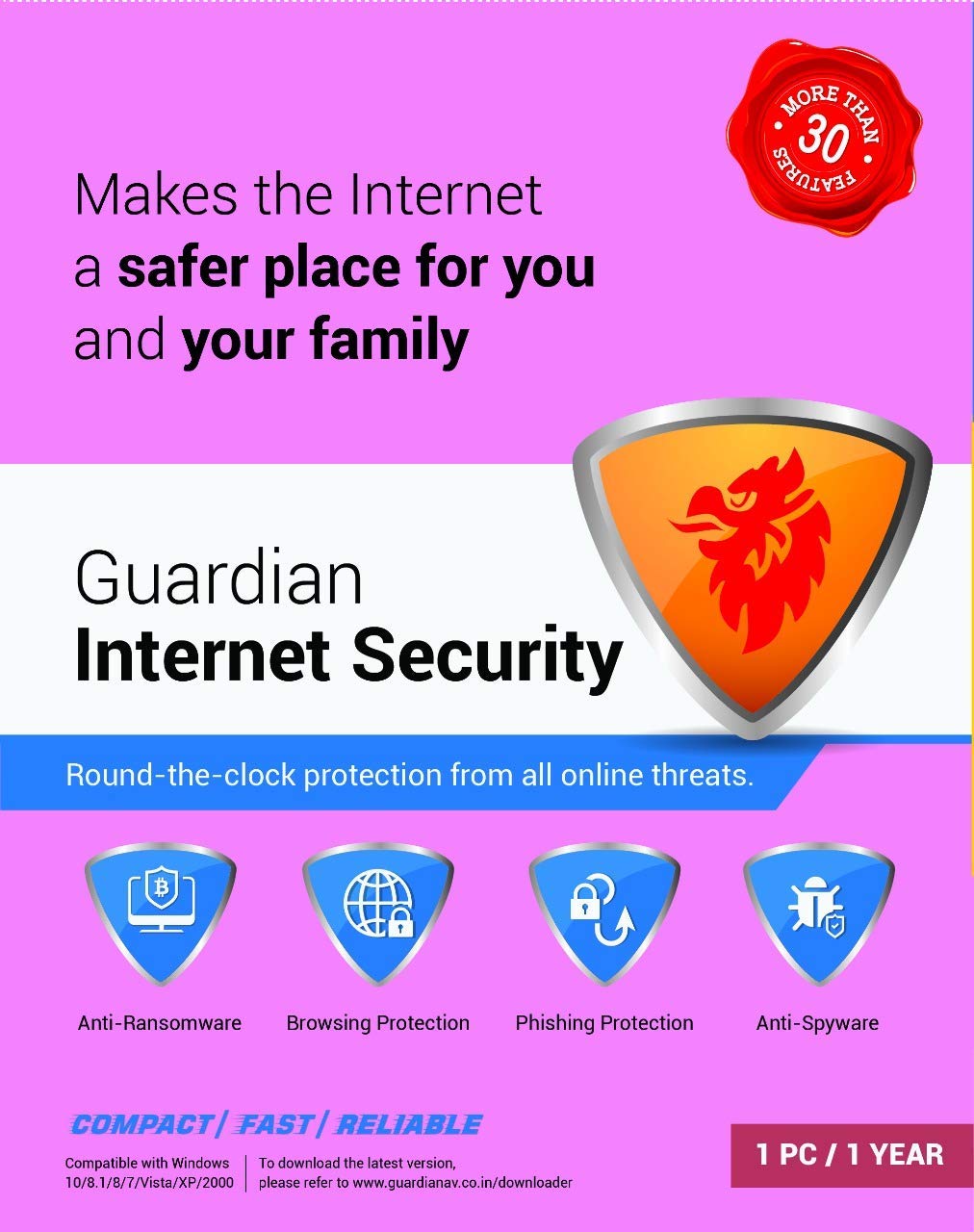 Guardian Internet Security 1 User 1 Year (Email Delivery in 2 hours-No CD)