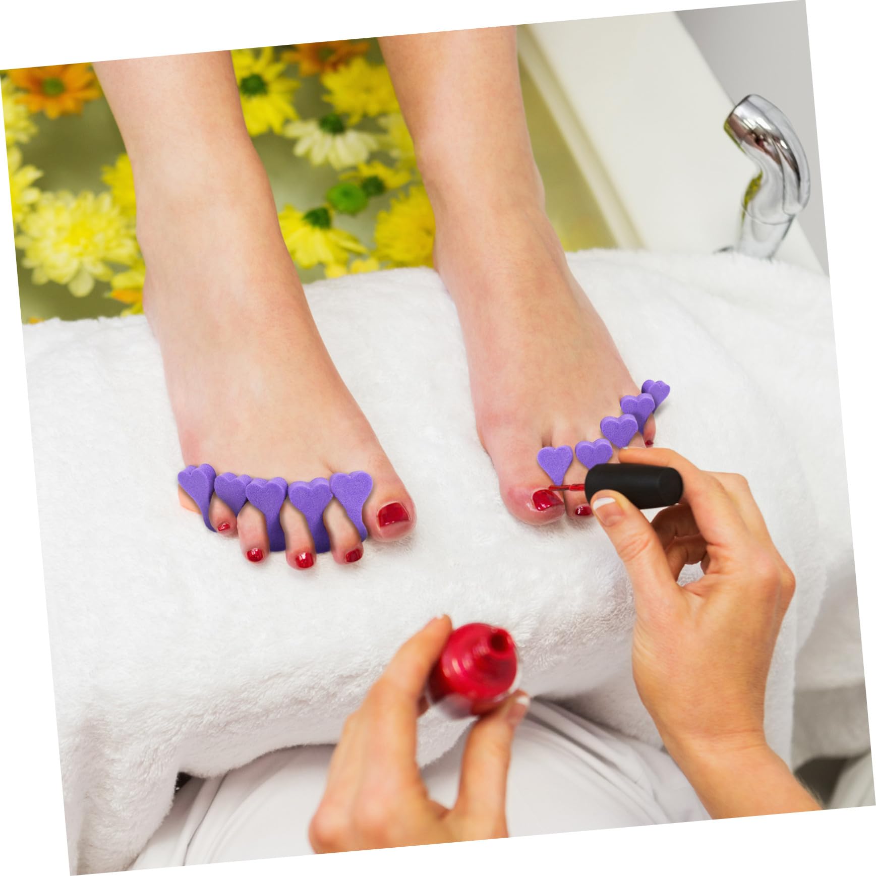 100 Separadores de Dedos Esponjosos para Mujer Herramientas para Pedicura Portátiles para Separar Uñas Casa y Viaje