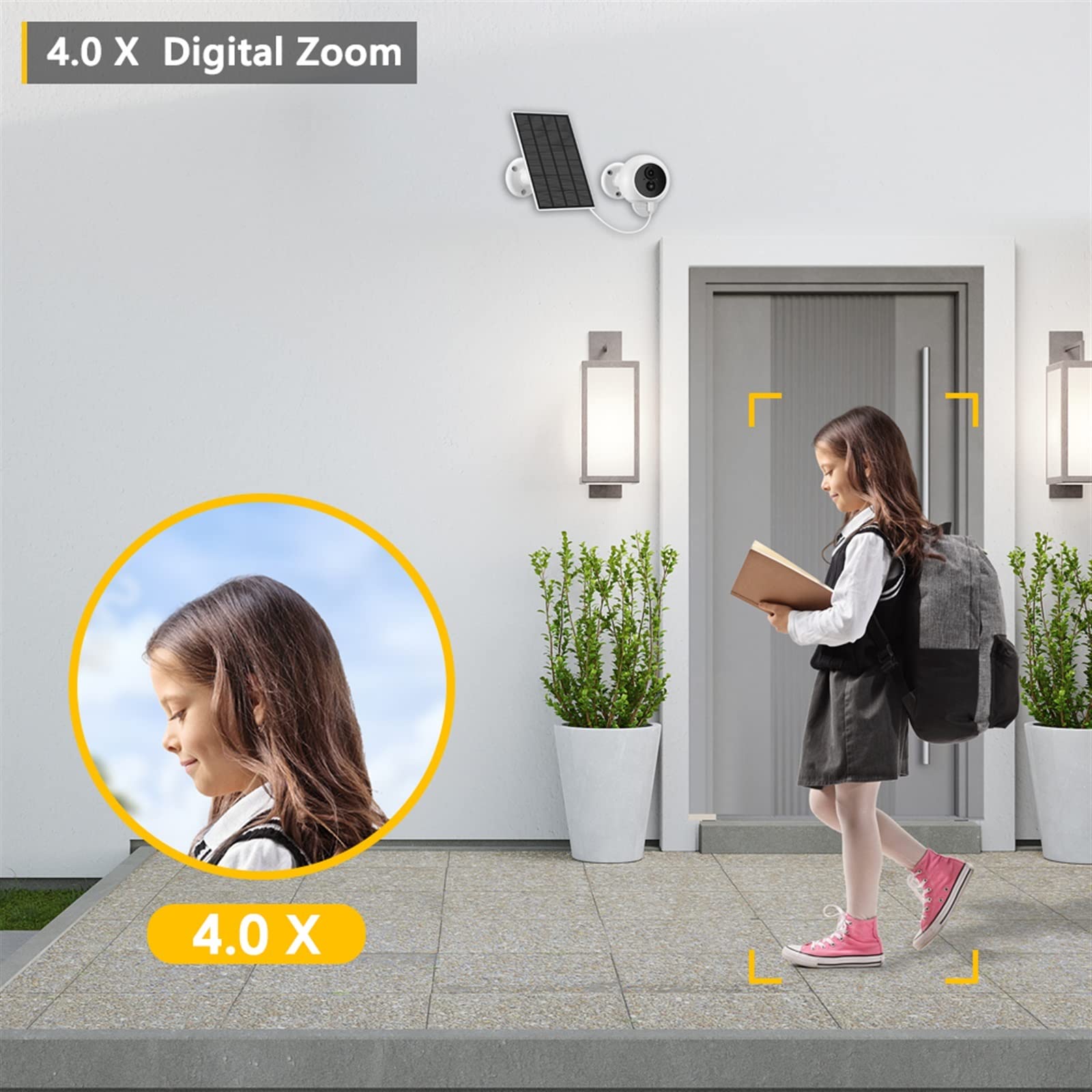 Telecamera Wifi Esterno, Pannello batteria ricaricabile for telecamera IP wireless da 3 MP Solare esterno impermeabile AI PIR Avvisi Audio bidirezionale P2P Protezione di sicurezza ,Sicurezza, Antifur