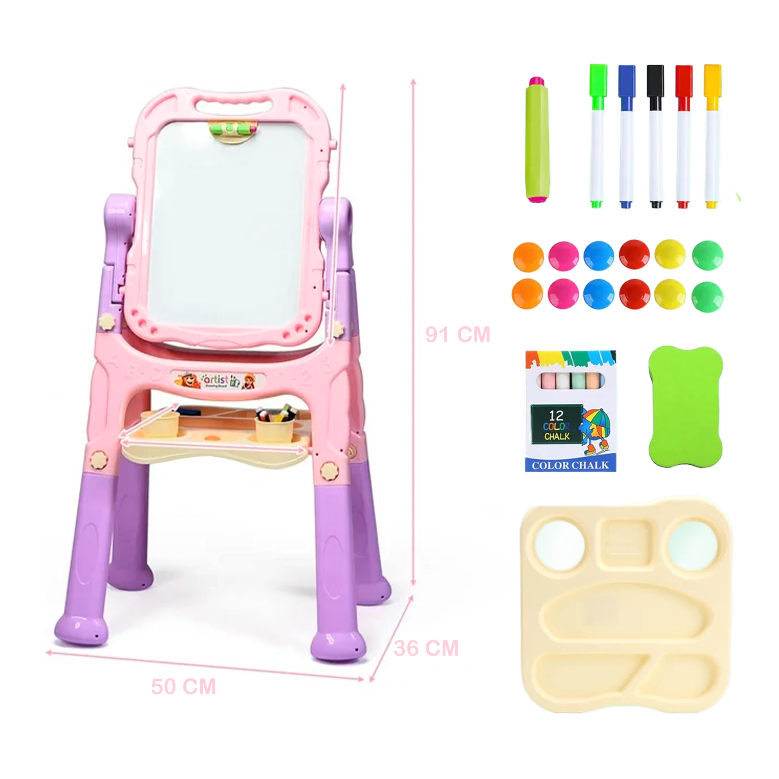 Lehoo Castle Chevalet Pour Enfant 4 En 1 Double Face Avec Tableau Blanc Magnetique Et Tableau Noir Tableau Chevalet Debout Reglable Avec Accessoires De Peinture Et Decriture Cadeau Pour Garcons Et Filles