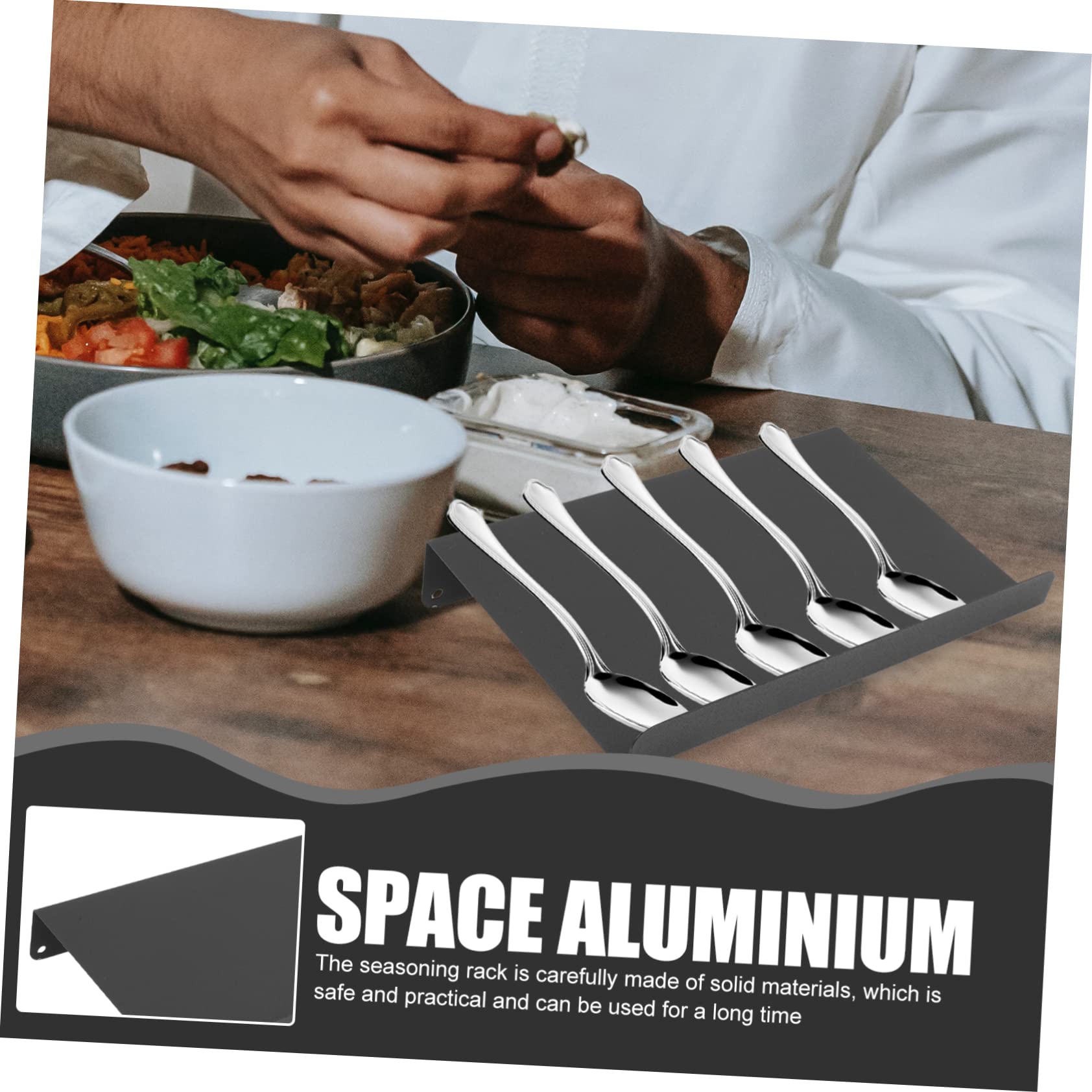 Cabilock Organizador de Cajón para Especias 1 Juego Aluminio Negro