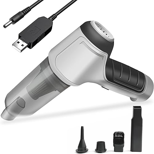 GajetNest - Mini aspiradora y soplador portátil de mano y compacto para automóvil 2 en 1 con filtro HEPA, diseño ligero, tiempo de funcionamiento de